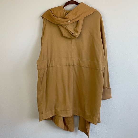 Free People Brentwood Cardigan Hooded Oversized Tan Coat Size Large - Picture 7 of 10